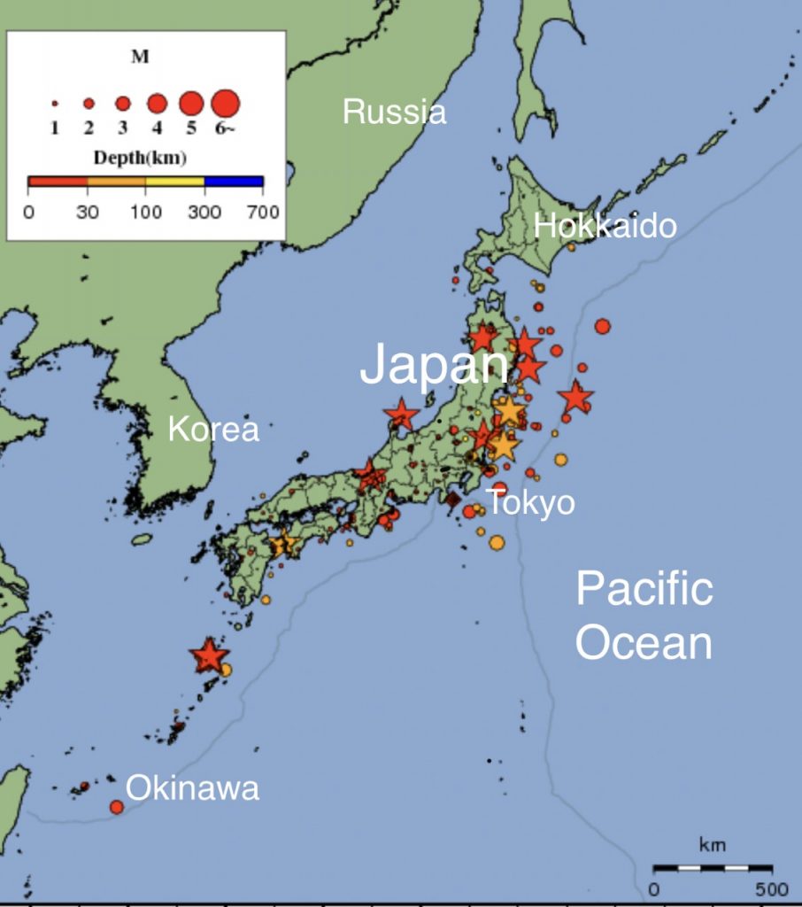 海溝付近の断層・津波・地震関連図